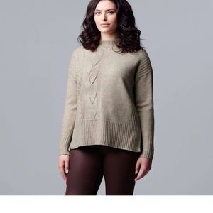 Simply Vera Wang Braided Cable Sweater